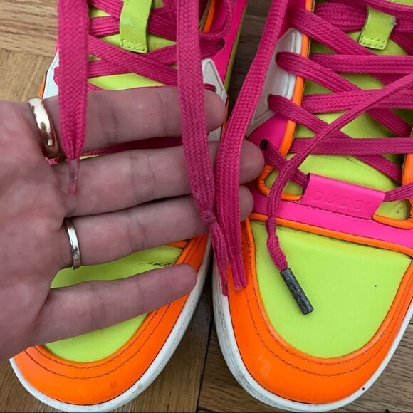 Gucci Wmns Signature High Top 'Fluo Matt' Sneakers - Picture 14 of 15